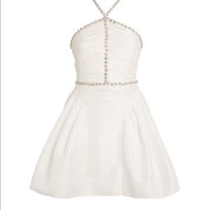 SELF-PORTRAIT Diamanté-embellished Taffeta Mini Dress - Size 0